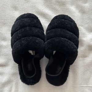 UGG Plush Black Slippers size 7